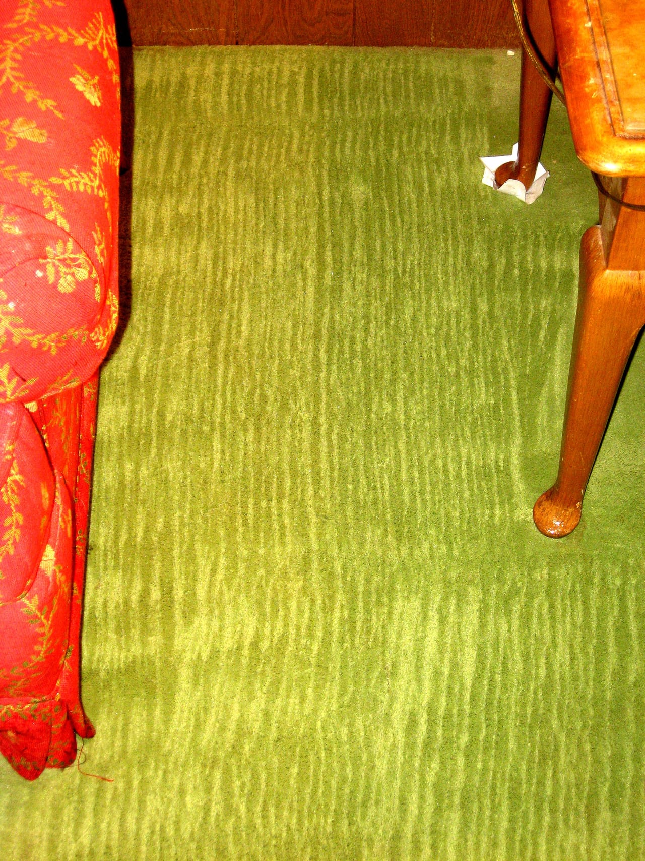 Green carpet after