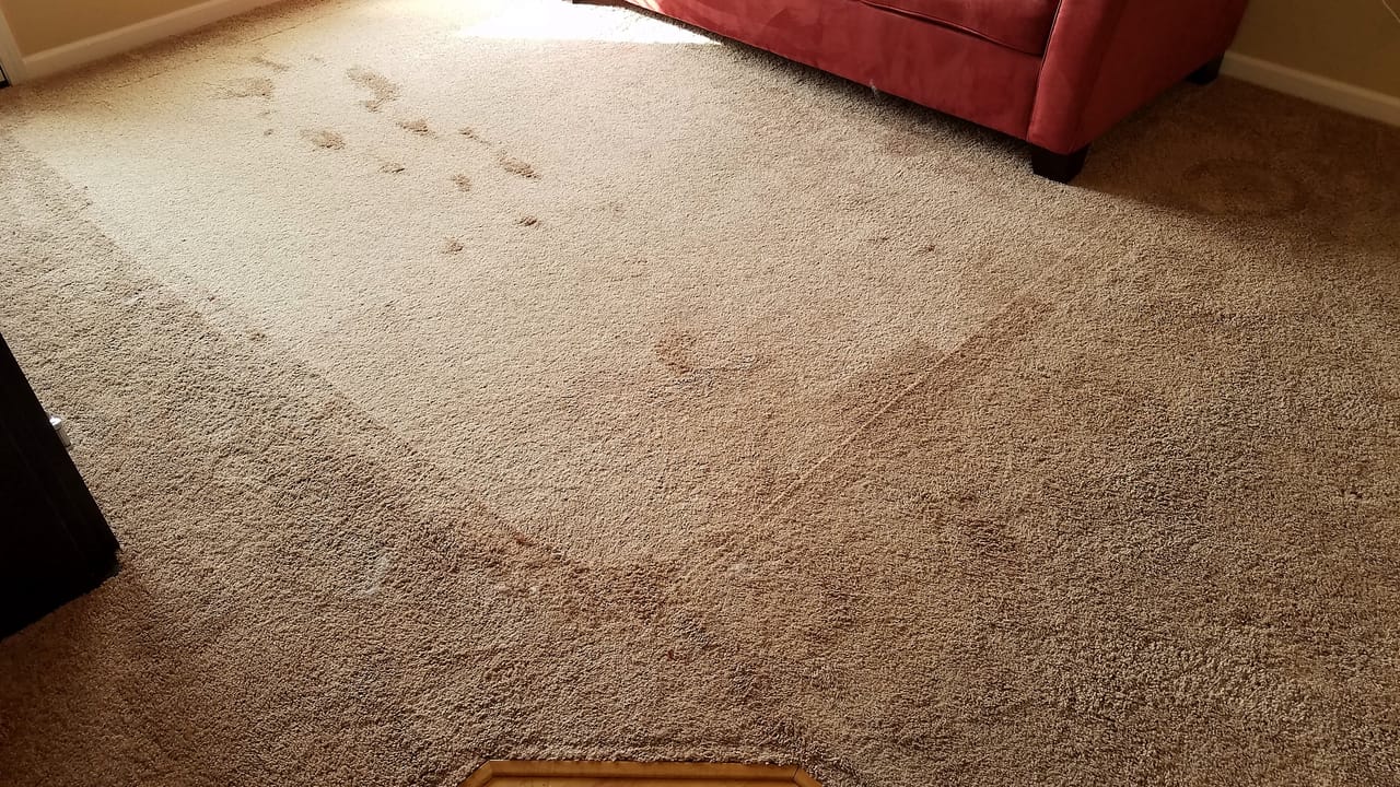 Traffic lane before cleaning