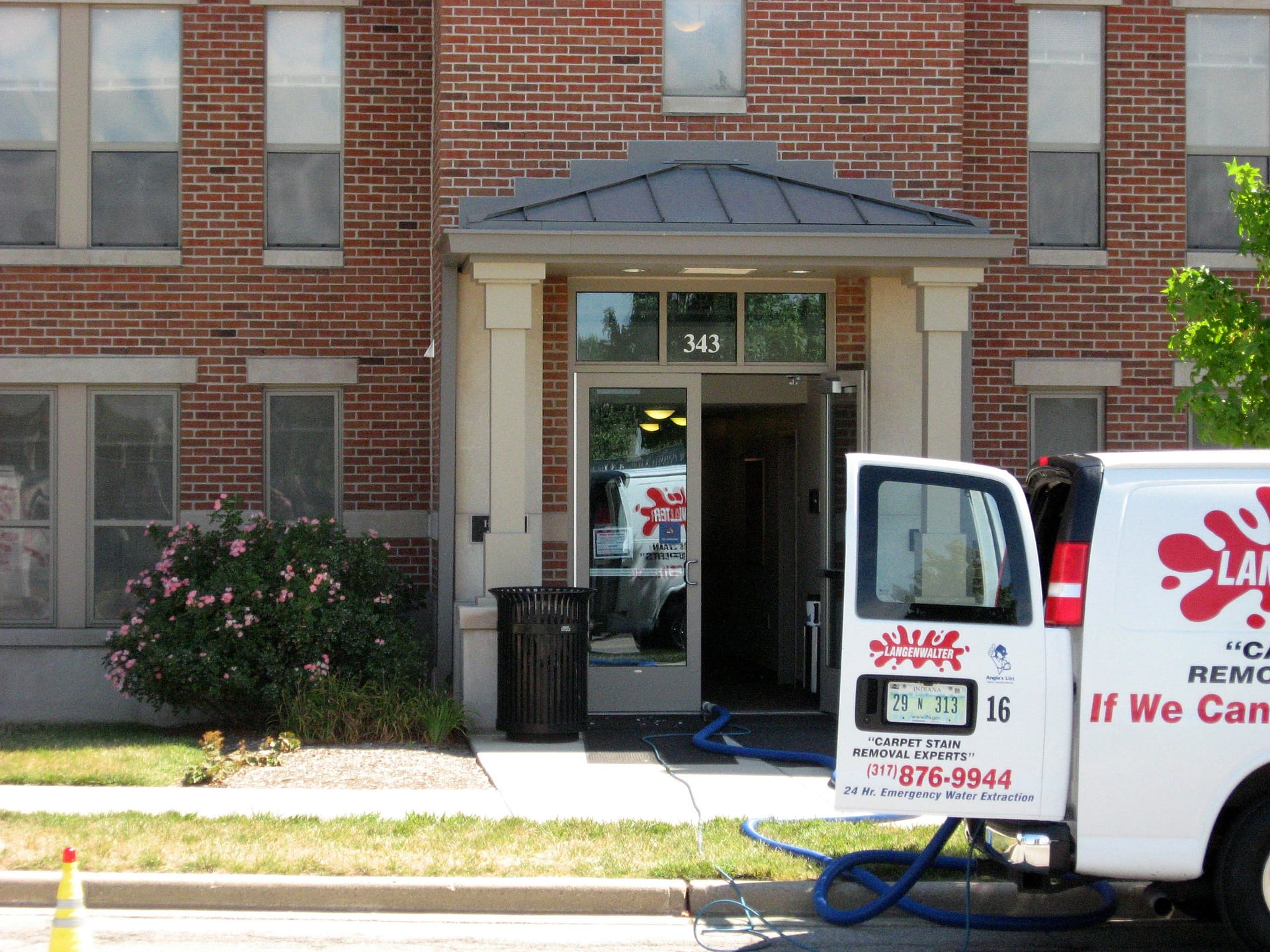 A Langenwalter van on a commercial job in downtown Indianapolis